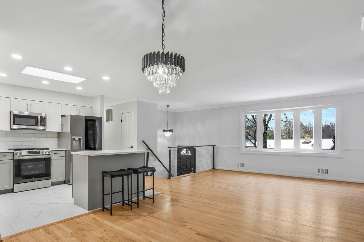 Open living and dining space
