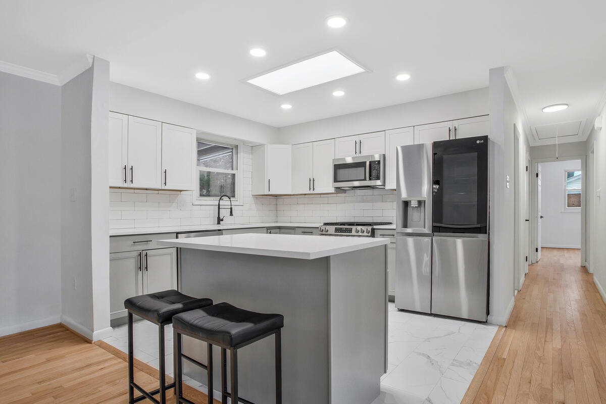 Renovated kitchen with island
